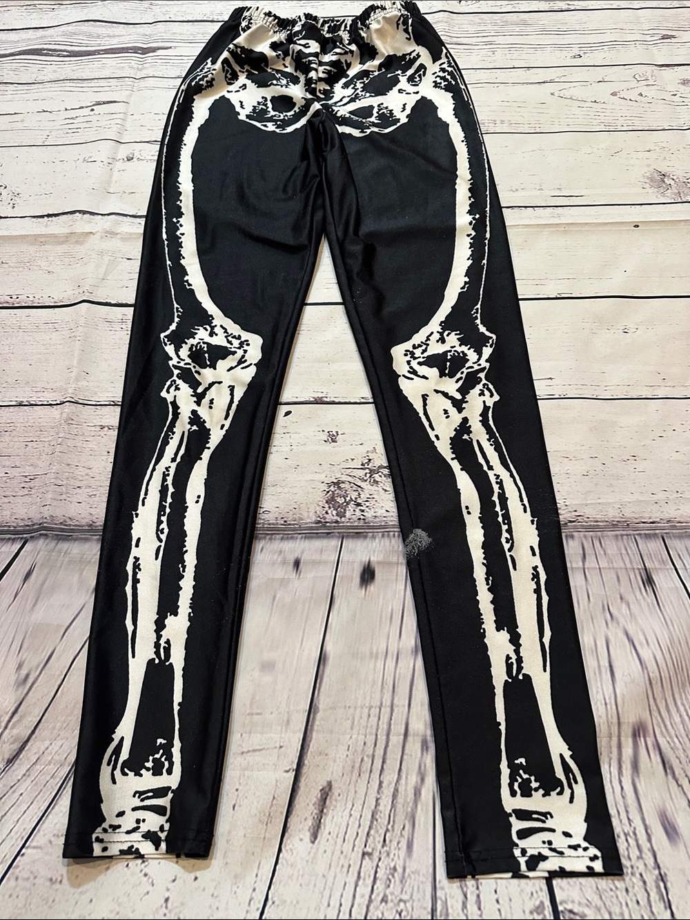 Women's Black Skeleton Print leggings